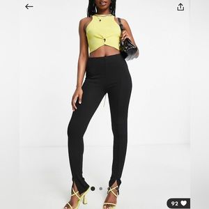 Trendyol super skinny pants with split hem in black